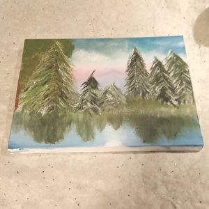 Original 8x10 Acrylic Painting "Forrest Reflections" on Stretched Canvas